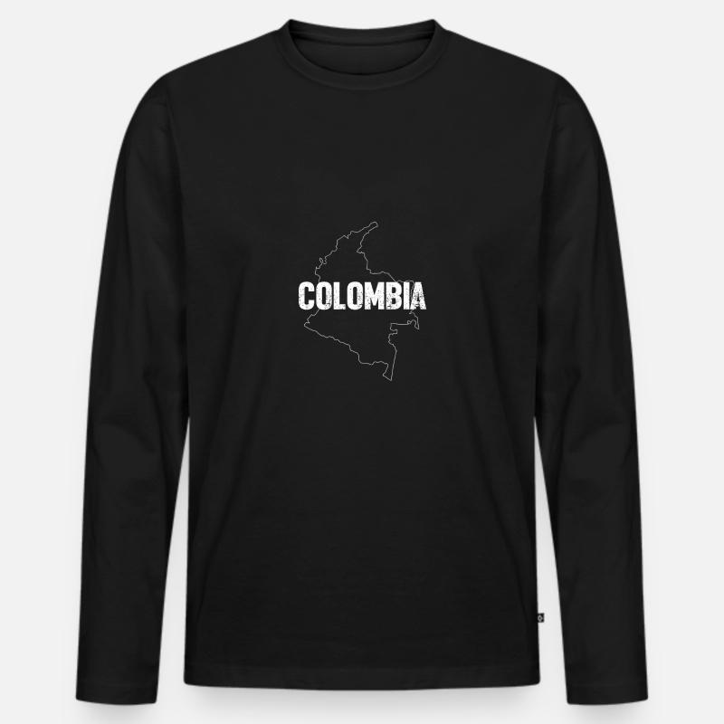 Kolumbien - Männer Premium Bio Langarmshirt - Schwarz