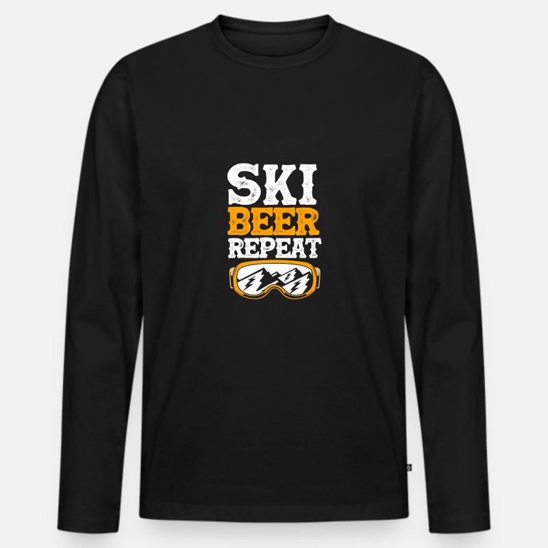 Ski Skiurlaub - Männer Premium Bio Langarmshirt - Schwarz