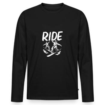 Snowboard Snowboarding Snowboard Holidays Snowboarders - Men's Premium Organic Long Sleeve Shirt - black - Front - Nico (187cm)