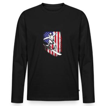 Snowboard Snowboarding Snowboard Holidays Snowboarders - Men's Premium Organic Long Sleeve Shirt - black - Front - Nico (187cm)