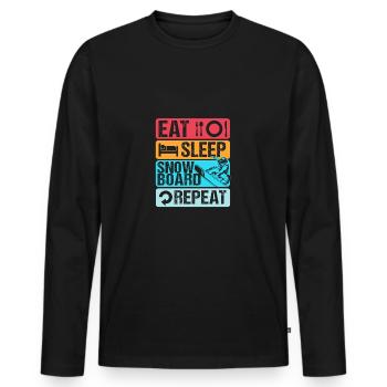 Snowboard Snowboarding Snowboard Holidays Snowboarders - Men's Premium Organic Long Sleeve Shirt - black - Front - Nico (187cm)