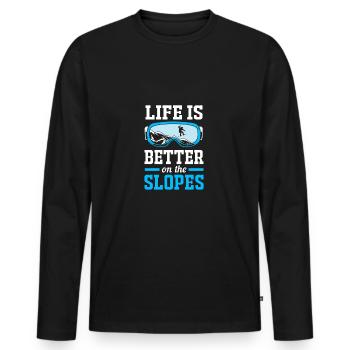 Snowboard Snowboard Vacances snowboard Snowboarders - T-shirt manches longues Premium bio Homme - noir - Devant - Nico (187cm)