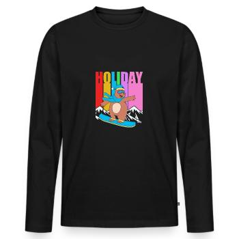 Snowboard Snowboard Vacances snowboard Snowboarders - T-shirt manches longues Premium bio Homme - noir - Devant - Nico (187cm)