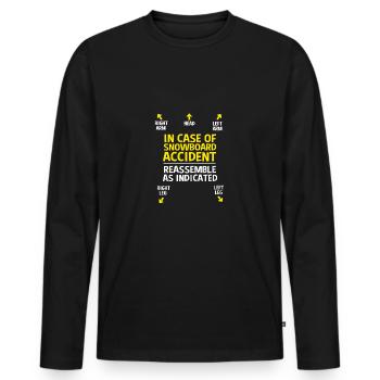 Snowboard Snowboard Vacances snowboard Snowboarders - T-shirt manches longues Premium bio Homme - noir - Devant - Nico (187cm)