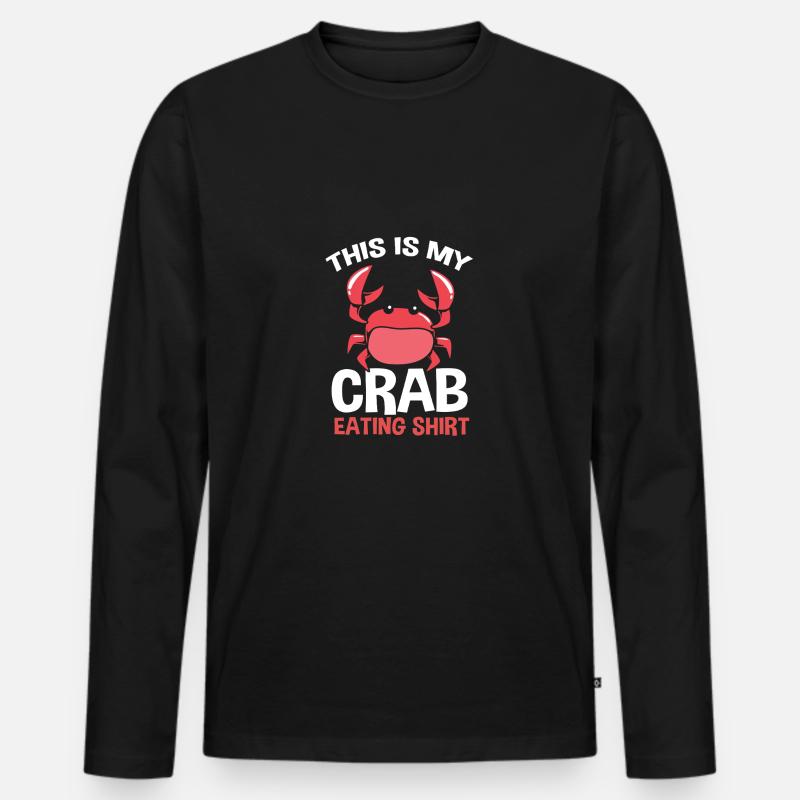 Krabbe - Männer Premium Bio Langarmshirt - Schwarz