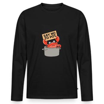 Crab - Men's Premium Organic Long Sleeve Shirt - black - Front - Nico (187cm)