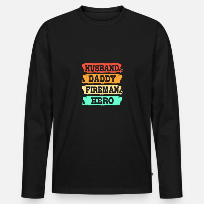 Feuerwehrmann Feuerwehr - Männer Premium Bio Langarmshirt - Schwarz