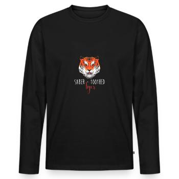 Sabre-toothed tiger - Men's Premium Organic Long Sleeve Shirt - black - Front - Nico (187cm)