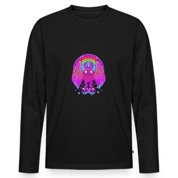 Mothman - Men's Premium Organic Long Sleeve Shirt - black - Front - Nico (187cm)