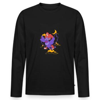 Mothman - Men's Premium Organic Long Sleeve Shirt - black - Front - Nico (187cm)