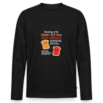 Peanut butter - Men's Premium Organic Long Sleeve Shirt - black - Front - Nico (187cm)