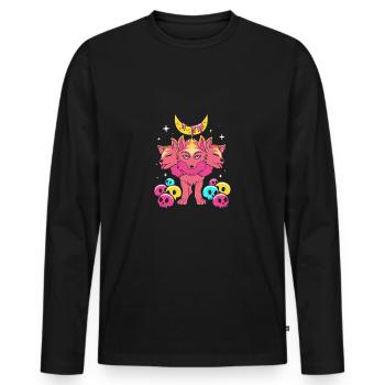 Gothique pastel - T-shirt manches longues Premium bio Homme - noir - Devant - Nico (187cm)