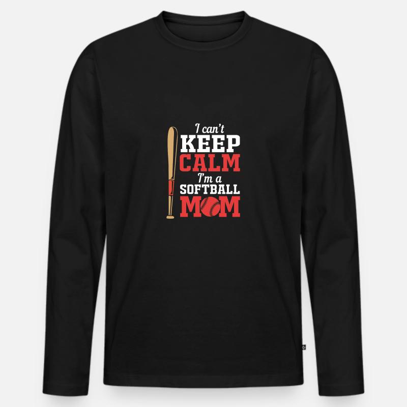 Softball Mutter Softball Mama - Männer Premium Bio Langarmshirt - Schwarz