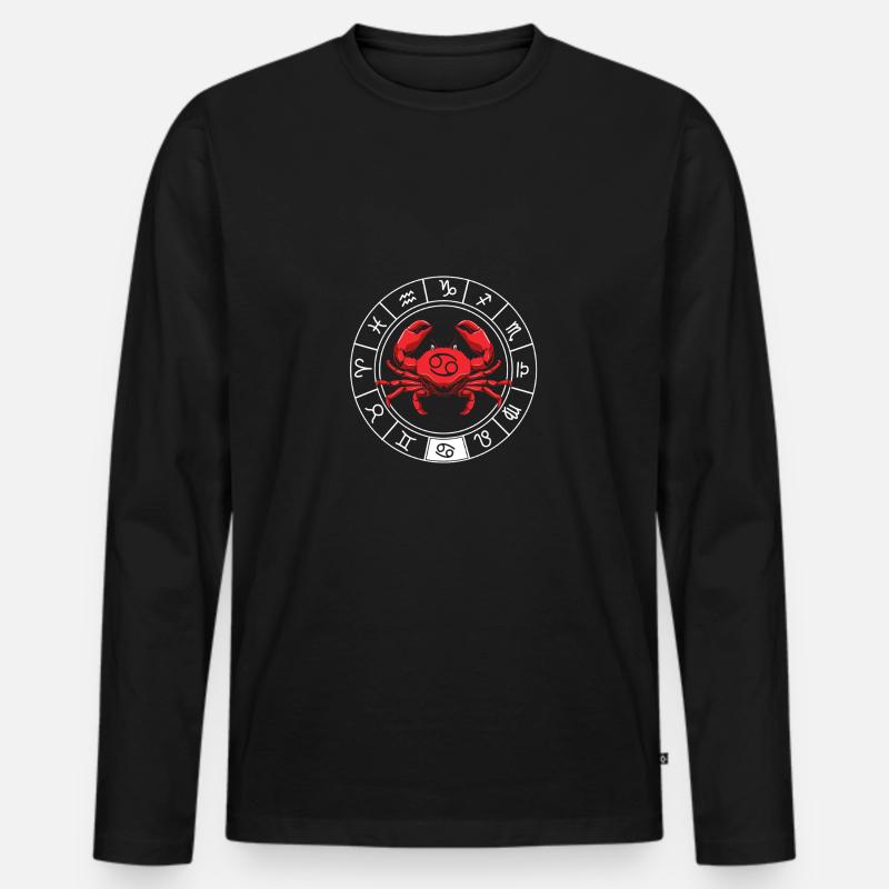 Sternzeichen Krebs - Männer Premium Bio Langarmshirt - Schwarz