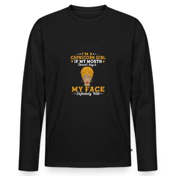 Sternzeichen Steinbock - Männer Premium Bio Langarmshirt - Schwarz - Vorne - Nico (187cm)