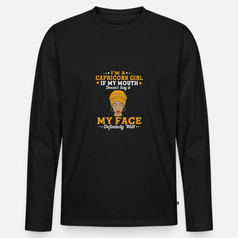 Sternzeichen Steinbock - Männer Premium Bio Langarmshirt - Schwarz