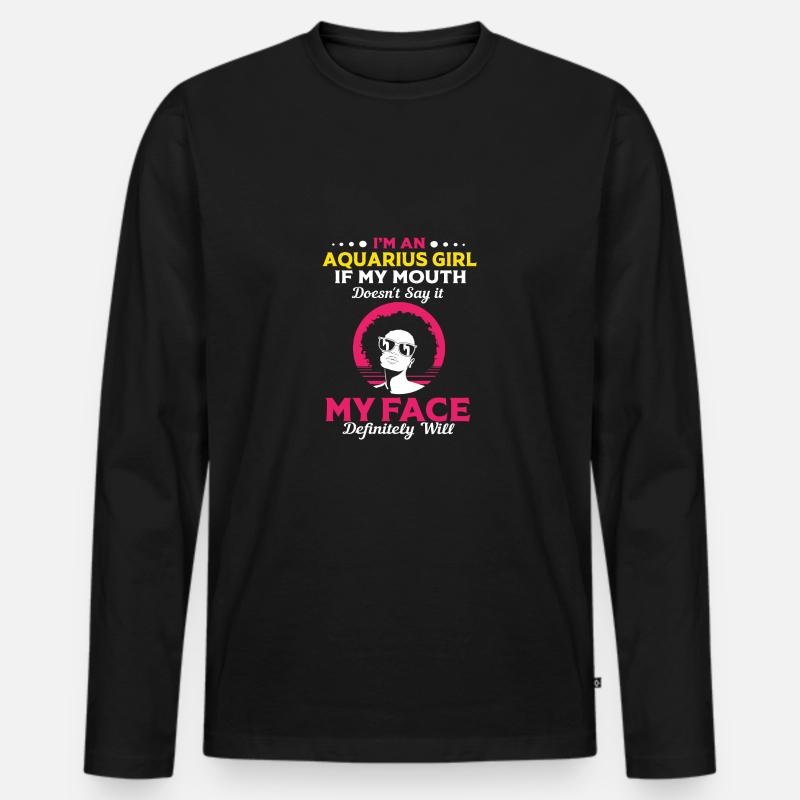Sternzeichen Wassermann - Männer Premium Bio Langarmshirt - Schwarz