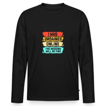 Pastor - Men's Premium Organic Long Sleeve Shirt - black - Front - Nico (187cm)