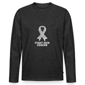 Skin cancer melanoma - Men's Premium Organic Long Sleeve Shirt - heather anthracite - Front - Nico (187cm)