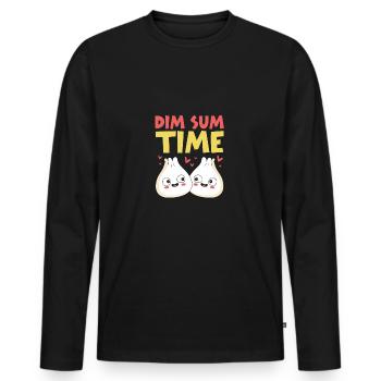Dim sum - Men's Premium Organic Long Sleeve Shirt - black - Front - Nico (187cm)
