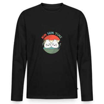 Dim sum - Men's Premium Organic Long Sleeve Shirt - black - Front - Nico (187cm)