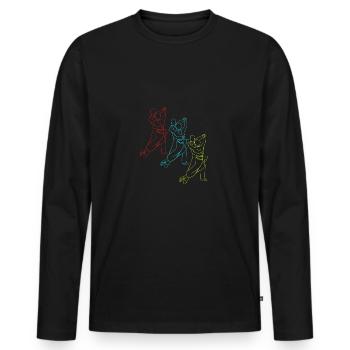 Walzer Paartanz - Männer Premium Bio Langarmshirt - Schwarz - Vorne - Nico (187cm)
