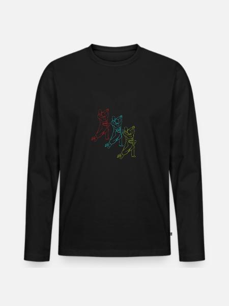 Walzer Paartanz - Männer Premium Bio Langarmshirt - Schwarz