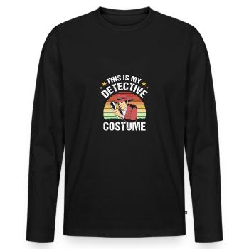 Detective - Men's Premium Organic Long Sleeve Shirt - black - Front - Nico (187cm)