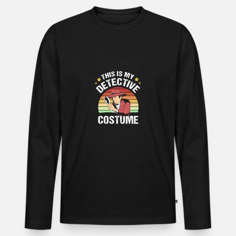 Detektiv - Männer Premium Bio Langarmshirt - Schwarz
