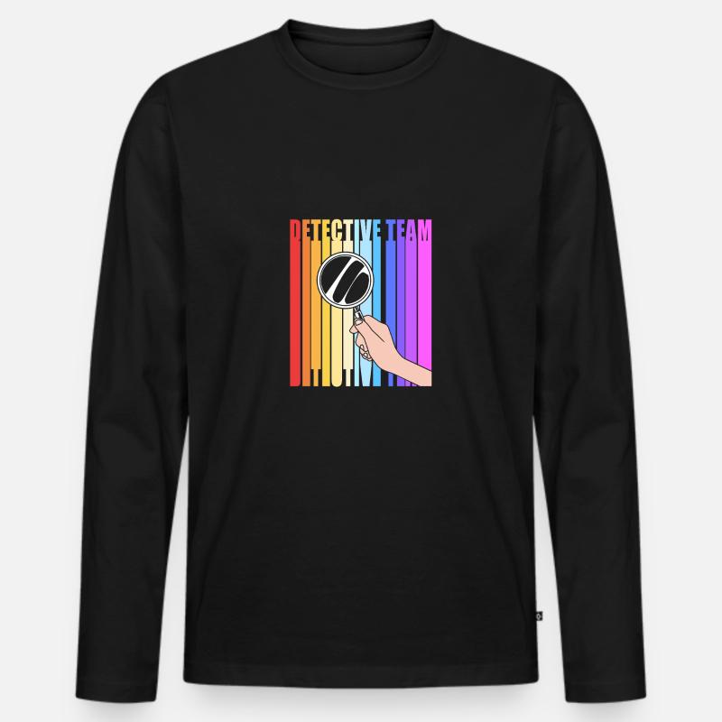 Detektiv - Männer Premium Bio Langarmshirt - Schwarz