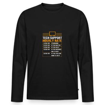 Tech Support - Männer Premium Bio Langarmshirt - Schwarz - Vorne - Nico (187cm)