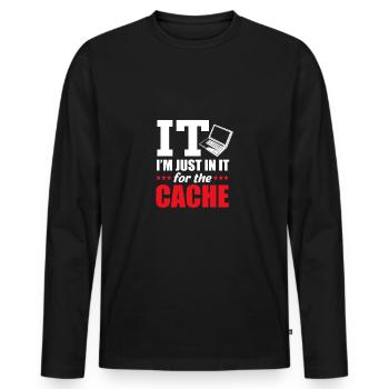 Tech Support - Männer Premium Bio Langarmshirt - Schwarz - Vorne - Nico (187cm)