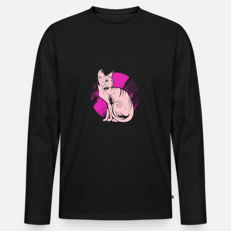 Sphynx - Männer Premium Bio Langarmshirt - Schwarz