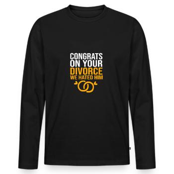 Scheidung - Männer Premium Bio Langarmshirt - Schwarz - Vorne - Nico (187cm)