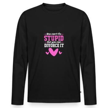 Scheidung - Männer Premium Bio Langarmshirt - Schwarz - Vorne - Nico (187cm)