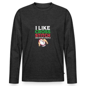 Cross Stitch - Men's Premium Organic Long Sleeve Shirt - heather anthracite - Front - Nico (187cm)