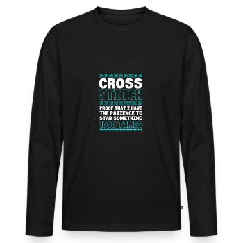 Cross Stitch - Men's Premium Organic Long Sleeve Shirt - black - Front - Nico (187cm)