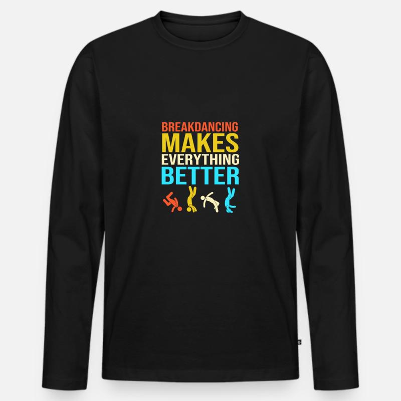 Breakdance - Männer Premium Bio Langarmshirt - Schwarz