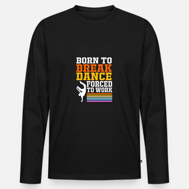 Breakdance - Männer Premium Bio Langarmshirt - Schwarz