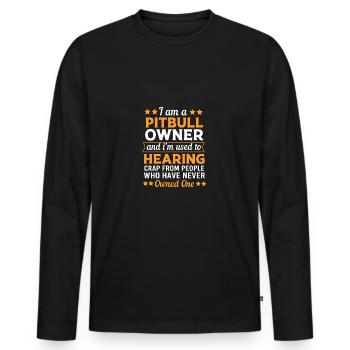 Pitbull - Männer Premium Bio Langarmshirt - Schwarz - Vorne - Nico (187cm)