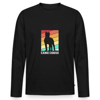 Cane corso - T-shirt manches longues Premium bio Homme - noir - Devant - Nico (187cm)