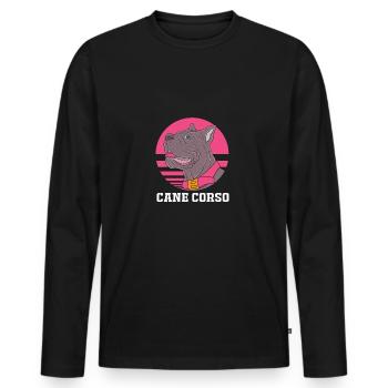 Cane corso - T-shirt manches longues Premium bio Homme - noir - Devant - Nico (187cm)
