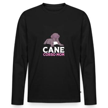 Cane corso - T-shirt manches longues Premium bio Homme - noir - Devant - Nico (187cm)
