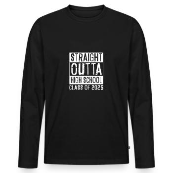 Classe de 2025 - T-shirt manches longues Premium bio Homme - noir - Devant - Nico (187cm)