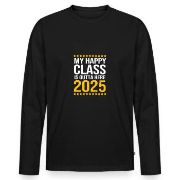 Classe de 2025 - T-shirt manches longues Premium bio Homme - noir - Devant - Nico (187cm)