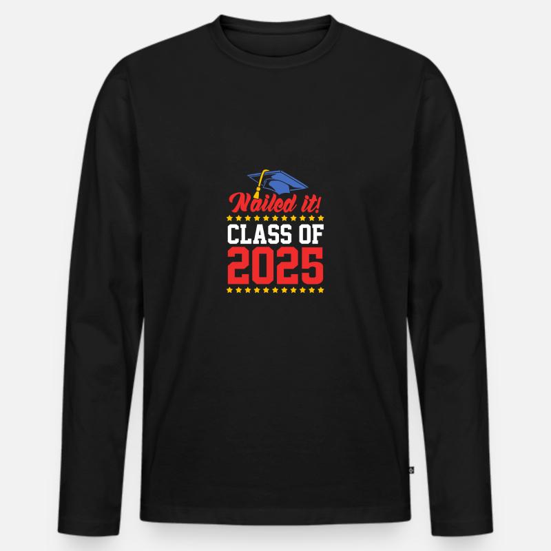 Klasse von 2025 Abi Abiturient Abitur 2025 - Männer Premium Bio Langarmshirt - Schwarz