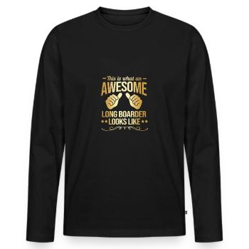 Longboard Longboarder Longboarding - Männer Premium Bio Langarmshirt - Schwarz - Vorne - Nico (187cm)