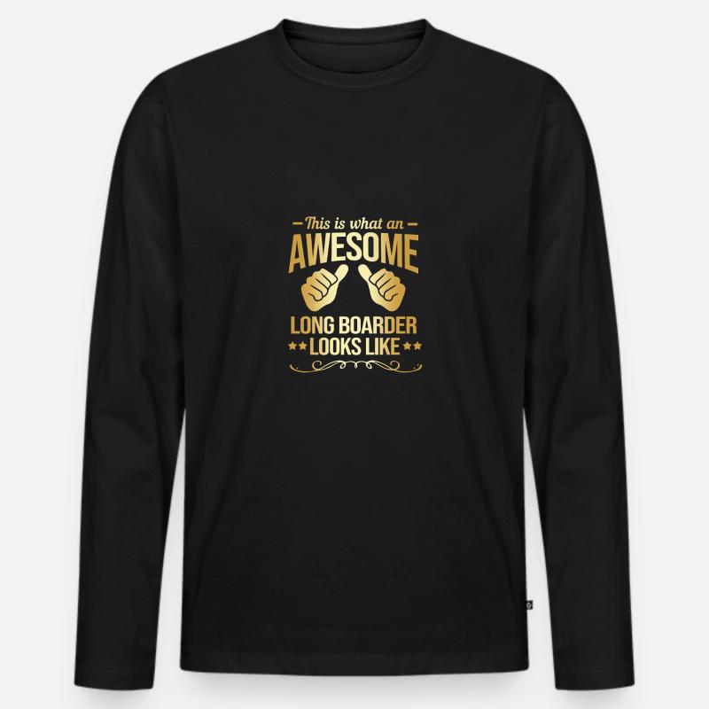 Longboard Longboarder Longboarding - Männer Premium Bio Langarmshirt - Schwarz