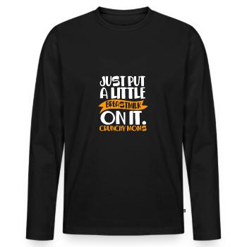Maman croquante - T-shirt manches longues Premium bio Homme - noir - Devant - Nico (187cm)