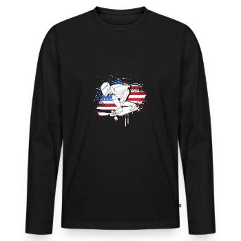 Longboard Longboarder Longboarding - Männer Premium Bio Langarmshirt - Schwarz - Vorne - Nico (187cm)